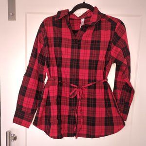 Plaid maternity top